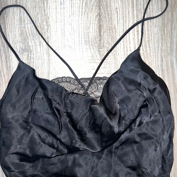 Zara NWT satin black bodycon dress - Picture 2 of 4